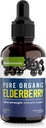 Organic Elderberry Syrup, 30-Tage-Versorgung, Black Elderberry Liquid für Immununterstützung, Sambucus Elderberry Syrup - Flüssige Extrakt Tropfen für Kinder & Erwachsene - Extra Strength (1 Pack)