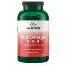 Swanson MultiOmega 3-6- 9 - Non-GMO Flax, Borage & Fish Oil Capsules - Essential Fatty Acids Supporting Cardiovascularis Health & Brain Health - (220 Softgels, 2400mg Serving)