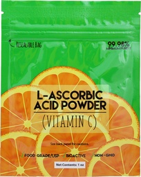 Duda Energy asc01oz L- aszkorbinsav por 99 +% -os élelmiszerszint USP36 / BP2012 Természetes fermentált tiszta kristályok C-vitamin forma, 1 oz., fehér