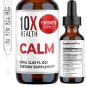 10X Health Solid L Theanine Supplement Liquid Drops - 100mg L 'Theanine Drops & 100mg GABA kiegészítők támogatása idegek, nyugalom & stressz - természetes aroma 2.03 Fl oz.