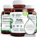 Természetes Nutra Kelp Jód Pajzsmirigy Supplement, Erősíti az immunrendszert, és szabályozza a Metabolizmus, Vegan Sea Kelp, Nem GMO, Atlantic Sourced Seaweed kivonat, 225 µg, 100 tabletta