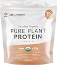 Global Healing Vegan Vanilla, növényi alapú fehérje por a nők és férfiak, organikus, étkezés helyettesítése (20 szervák, 20 g fehérje)