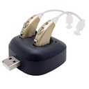 Digitális halláserősítő - Recharfious BTE Personal Sound Amplifier Pair USB Dock - Premium Gold Behind The Ear Sound Amplification - by NewEar