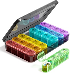 Odaro Weekly Pill Organizer 4 Times egy nap, BPA Free Daily Pill Box 7 nap, Big Travel Pill Case 28 Compartment tartani gyógyszer, vitamin és kiegészítés