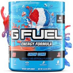 G Üzemanyag Snow Cone Energy Drink Powder, Előedzés koffein Mix játék, Sugar Free Focus Amino, Vitamin + Antioxidánsok, 9.9oz (Snow Cone, 40 szerváció)