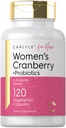 Carlyle Women 's Cranberry Plus Probiotics - 124; 120 Captions - 124; with 14 Probiotic Strains - 124; Vegetáriánus, Non- GMO, Gluten Free Supplement - 124; for Her