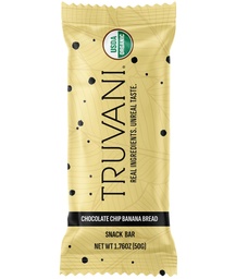 Truvani Plant Based Snack Bars - 124; Chocolate Chip Banana Kenyér 1 Pack 124; 5g Protein - 124; USDA Organic and Vegan - 124; The Only Bar - 124; Dairy -, Soy - és Gluten - Free - 124; Egyéni becsomagolva