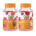 Életképes cink 25 mg Kids + kalcium Magnézium & Cink Kids, Gumicukor Bundle - Nagy ízű, vitamin kiegészítés, glutén mentes, GMO mentes, rágható gumi