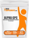 BulkSupplements.com Alpha GPC Powder - Kolin kiegészítők, Alpha GPC 300mg - Flavored & Gluten Free, 600mg per Serving, 250g (8.8 oz) (1-es csomag)