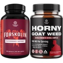 Bundle of Pure Forskolin Extract Supplement for Enhanced Energy for Adults -Plant-Based Energy Supplements and Horny Goat Weed Extract Complex for Enhanced Energy and Stamina