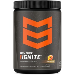 MTN OPS Ignite Energy Drink Powder, Gluten Free Nootropic Supplement Drink Mix, L Arginine, L Citrulline, koffein & Nootropic Sugar Free Drink Mix, 45 szervizek, Barack Zing