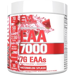 Evlution Nutrition EAA7000 - Pre & Post Workout Powder - Muscle Building + Recovery Supplement - 7g Essential Amino Acids + 5g BCAA - Endurance + Energy Support - 30 Servings - Görögdinnye Splash