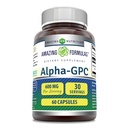 Amazing Formulas Alpha GPC Supplementary - 124; 600 Mg Per Serving - 124; 60 Capsicum - 124; Non- GMO - 124; Gluten Free - 124; Made in USA
