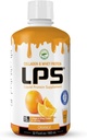 LPS Liquid Collagen & Whey Protein Supplement - Sugar- Free, Dye- Free, Non- GMO Drink - Hydrolized Collagen & Whey Peptides Promotes Egészséges bőr és haj a férfiak és nők számára, narancs, 32 fl oz