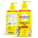 PetJesty Pure Omega 3 Öl für Hunde & Cats 26.39oz - Omega 3 Haut & Coat Support- Flüssige Nahrungsergänzung für Haustiere - Vegan Haustier + DHA für Gelenkfunktion, Immun- & Herz-Gesundheit, Non Fish Oil Dog und Katze