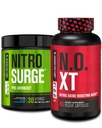 Jacked Factory Nitrosurge Pre- Edzés a Blue Raspberry & N.O. XT Nitric Oxide Booster for Men & Women
