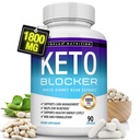 Toplux Keto Blocker Tablets White Kidney Bean kivonat - 1800 mg Natural Ketosis, Support Keto Diet, férfiaknak, 90 kapszula, kiegészítés