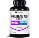 Healthfare Pantothenic Acid 500mg B5 Vitamin Supplementary 124; 200 Vegan Capsicum Aviated 124; Extra Strength Energy & Metabolisation Support