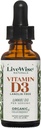 LiveWise Naturals Organic D3 Vitamin folyékony cseppek, Vegan, Non-GMO, Plant- Based, 200 NE / csepp, támogatja az immun-, csont- és hangulatbetegséget, Easy- to- Absorb, MCT olaj 1000 NE