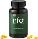 NFO B-vitamin komplexum [90 tabletta] Norvég természetes, magas dózisú multivitaminok komplex B csoport könnyen hozzáférhető formában: B1, B2, B3, B5, B6, B9, B12 a férfiak és nők számára készült Norvégiában