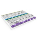 EZY DOSE Hetente (7- nap) Pill Organizer, Vitamin Container, és Napi Gyógyszer Tervező, 2X- Nagy Push Gombkompozit, Arthritis Friendly, Easy to Use, 4 alkalommal egy nap, Clear Lids, BPA Free