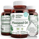 Natural Nutra Organic Flaxseed Oil Softgels, Promotes Hairs Growth, Súgó a fogyás, Segít fellendíteni az immunrendszert, Promotes Egészséges idegrendszer és a haj növekedés, Omega 3 6 9, 1000 mg, 90 Softgels