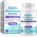 NAD kiegészítés férfiak és nők számára - Liposzómás nikotinamid Ribozid, Quercetin, NAD + Kiegészítés Resveratrol 910mg - Támogatja izom, agy, energia, 120 kapszula