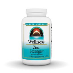 Source Naturals Wellness Cink Lozenges, Peach- Málna Flavord Immuntámogatás, 23mg - 120 Lozenges