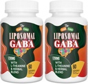 Liposzómás GABA 1200mg L- Theanine kiegészítőkkel - Magas abszorpciós GABA Komplex Ashwagandhával, Kamilla, Tart Cherry Herbal kiegészítők Férfiaknak és nőknek, 120 Softgels