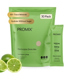 ProMix Táplálkozás Elektrolites Powder Packets - Sugar Free, Zéró kalória, Stevia Free, Basting Friendly, Natural Himalájai Rózsaszín Só - Lemon Lime - 30 Servings (csomag 30)