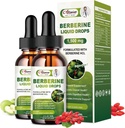 2 Pack Berberine Supply folyadék cseppentő immunrendszer és emésztőrendszer támogató -Premium Berberine HCL 1500mg tiszta Ceylon fahéj -4 Fl Oz