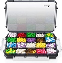 Fullicon Extra nagy Pill Organizer nedves Proof Design, Travel Jumbo Pill Box 20 kompozit, Kiegészítő Szervező Vitaminok 3 Secured Buckles (fekete)