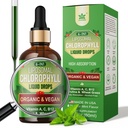 Organic Chlorophyll Liquid Drops Liposomal for Women & Men, 6- in1 Greens Superfood Vegan Chlorophyll w / Spirulina, Búzamag Grass, C B12 A vitamin belső dezodor *, Energy, Digestic, 1Packs / 2 Fl Oz