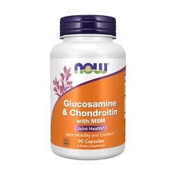 NOW Foods Supplements, Glucosamine & Chondroitin MSM, Joint Health, Mobility and Comfort *, 90 Veg kapszula