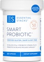Essential Stacks Smart probiotic - 50 milliárd CFU, 11 probiotic Strains, 2 Prebiotic, késleltetett kiadás kapszula - A napi probiotic prebiotic for women & men (30 kapszula)
