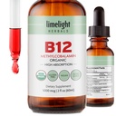 USDA Organic Vitamin B12 Liquid Drops 5000 mcg, Metilkobalamin, Sublingual, Fast Absorption, Cellular Energy, Metabolizmus támogatás, Idegrendszer, Mentális Focus, Vegan, Non-GMO, 2 fl oz, 60 szervadékok
