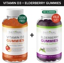 Cukormentes D-vitamin gumik (60 Gumies) és gumicukor (180 Gumies) - Immun Support Bundle, zselatinmentes, gluténmentes, vegetáriánus, minden természetes, nagy ízű
