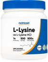 Nutricost L- Lysine Powder 500 Gram - Tiszta L- Lysine, Non- GMO, glutén mentes