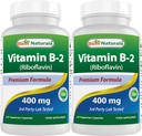 Best Naturals B2-vitamin (Riboflavin) 400 mg - Migrén Relief - Veggie Capsules - Conezyme Precistor - 120 Count (120 Count (Pack of 2))