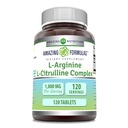 Amazing Formulas L- Arginine / L- Citrulline Complex 1000mg 120 Tablets Supplementary 124; Non- GMO Therape124; Gluten Free Agreement 124; Made in USA