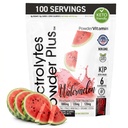 PowderVitamin Electrolytes Powder Plus (100 adag) Görögdinnye Electrolyte Powder, Zero Calorie, Keto, 0 Sugar, No Maltodextrin, 1000mg Kálium, 120mg Kalcium, 120mg Magnézium, Energy Hydration Powde