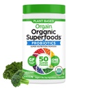 Orgain Organic Greens Powder + 50 Superfoods, Original - 1 Billion Probiotics for Digestive Health, Antioxidantien, Vegan, Pflanzenbasiert, Glutenfrei, Non-GMO, Green Juice & Smoothie Drink Mix - 0.62lb