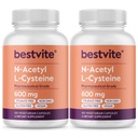 N-acetil L-cisztein 600mg (NAC) (120 Vegetáriánus kapszula) (120 x 2) - Nincs Stearates - Vegan - No Fillers - No Silica - No Gelatin - Glutén mentes - Nem GMO