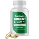 Sürgős máj 911 Gyógynövény Máj támogatás kiegészítés Máj Cleanse Detox & javítási képlet Milk Thistle Silymarin Dandelion Gyökér és articsóka kivonat máj egészség, 60 kapszula (1)
