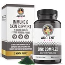Cink Komplex kapszula fokozott abszorpcióval, antioxidáns és immunszupportív kiegészítés, Cink kiegészítés férfiak és nők számára Ősi áldás (60 kapszula)