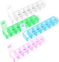 Heti Pill Organizer, 4Pcs 7 Day Pill Case Napi Vitamin Case Medicine Box Portable Medicine Organizer with Command 4 Colors AM PM Pill Konténerek Gyógyszeres kiegészítők Halolaj