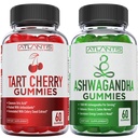 60 Ashwagandha Gummees + 60 Tart Cherry Gumies - Ashwagandha Növeli az energiaszint és az immunrendszer - Tart Cherry van fejlett húgysav tisztítás azonnali köszvény fájdalom Reli