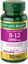 B12-vitamin a Nature 's Bounty, Dual Layer Dietary Supplement, Quick Release and Extended Release, Támogatja az energetikai anyagcserét és az idegrendszer egészségét, 5000µg, 30 tabletta