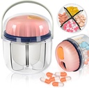 Portable Pill Box, Globeals Weekly Pill Organizer 7- Day Travel Medicizer Organizer BPA Free Nedvesség Proof Portable Medicine Container for Vitamins, Fish Oils, Supplements (Pink-)