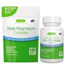 Triple Magnézium Complex 180 tabletta + Cink Complex Vegan Bundle, magas abszorpciós Chelated Magnézium + 25 mg Chelated Cink Picolinát & Bisglicinate rézzel, által Igennus